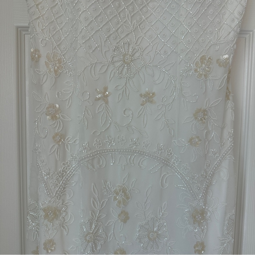 BHLDN White Lace Spaghetti-Strap Wedding Dress - Picture 6 of 16
